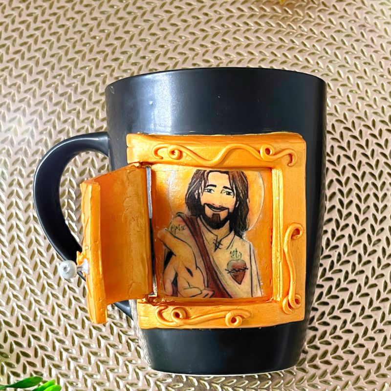 Caneca Decorada em Biscuit